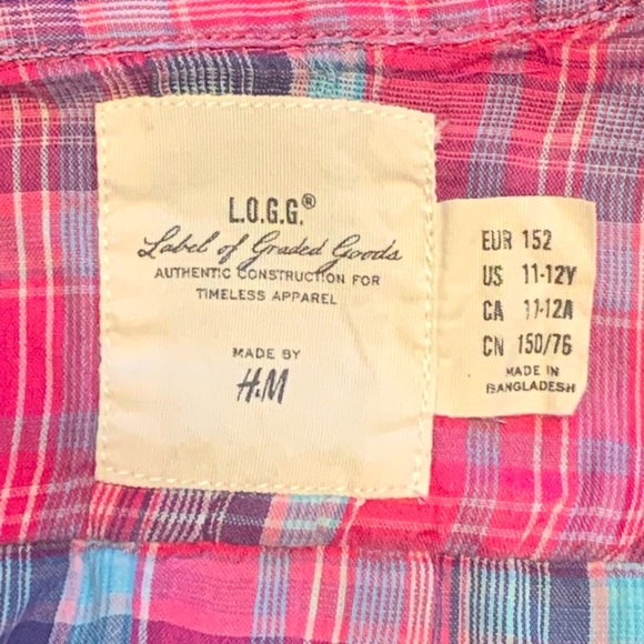 Girls Plaid 11-12Y H&M Button Down Blouse - Picture 4 of 4